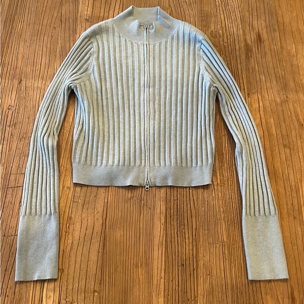 Great Mint Green Junior Medium Long Sleeved Lightweight Zip Sweater from Target